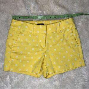 Ann Taylor Sz 0P Yellow Polka Dot Shorts